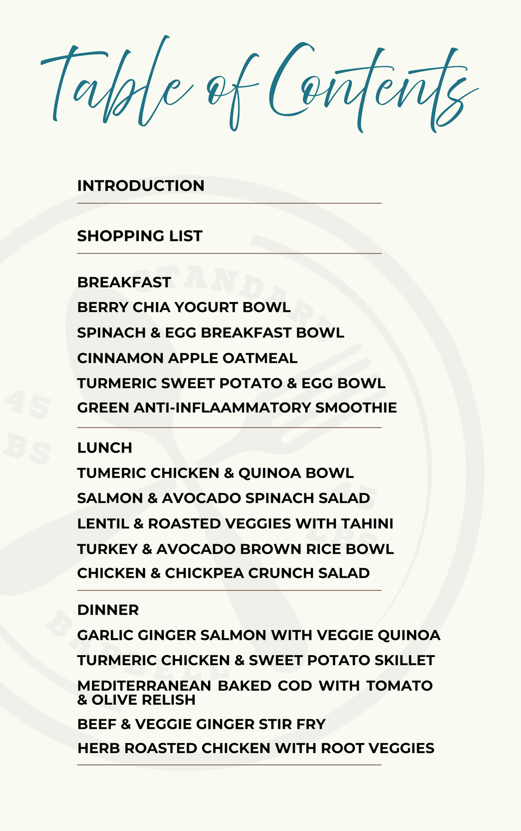 Anti-Inflammatory Recipe Book